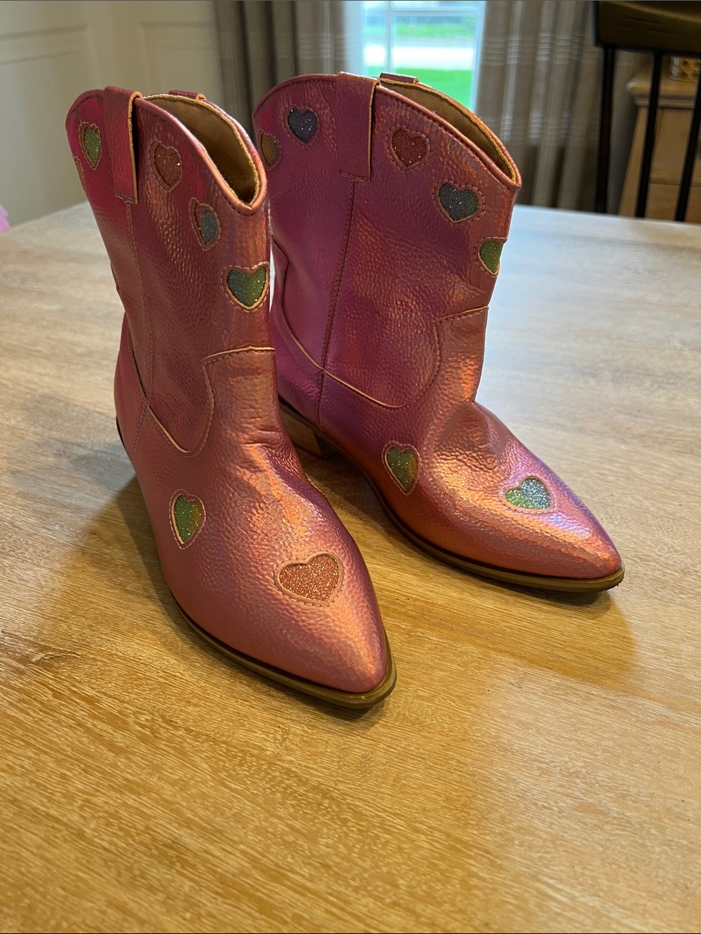 Lola and the boys girls size size 33/2 pink cowboy boots EUC